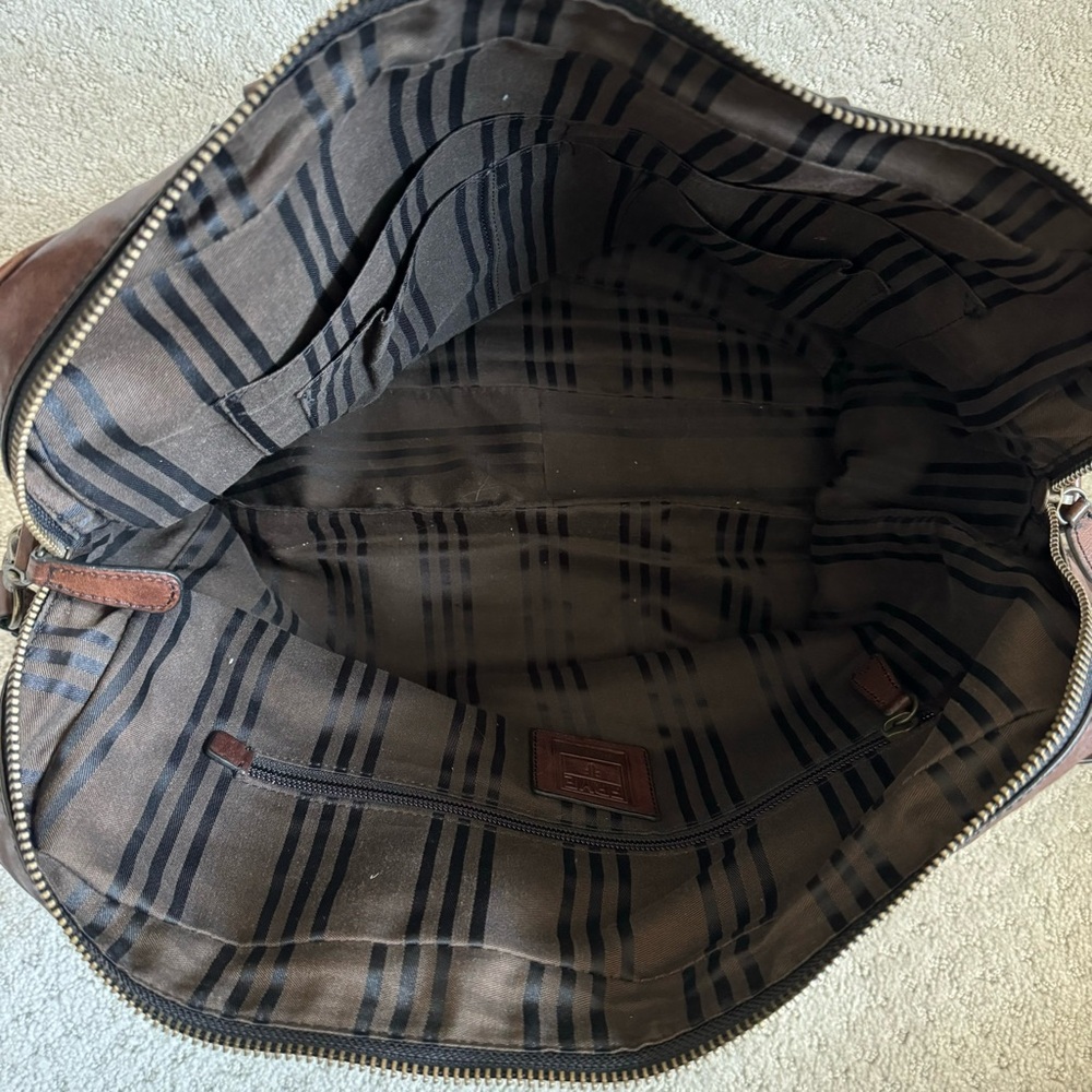 Frye Brown Leather Satchel Bag with Shoulder Strap - Picture 11 of 13